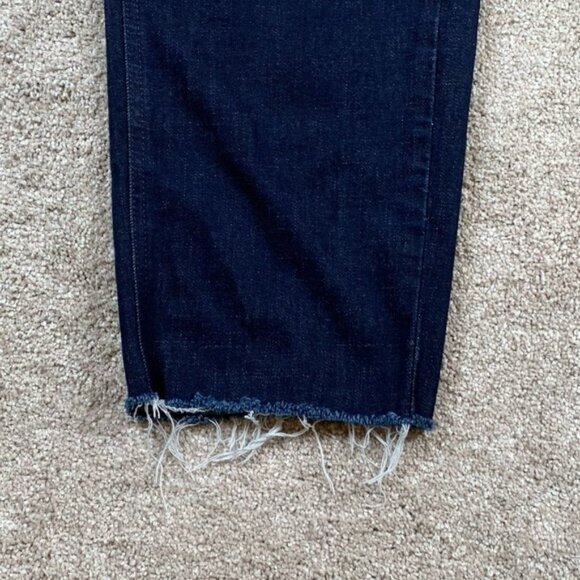 BANANA REPUBLIC Straight‎ Fit High Rise Dark Wash Raw Hem Stretch Jeans Reg 26/2 - Picture 3 of 8
